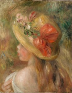 Mladá dívka s kloboukem od Pierre-Auguste Renoir