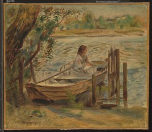 Mladá žena na lodi od Pierre Auguste Renoir