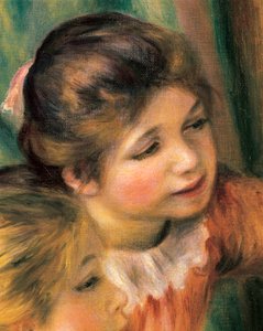 Mladé dívky u klavíru, detail od Pierre-Auguste Renoir