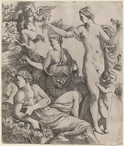 Venuše s Graces a Putti od Pierre Biard the Younger