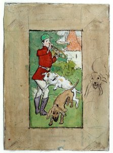 Kresba Lovec se svými psy od Pierra Bonnarda od Pierre Bonnard