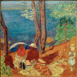Pobřeží, pod borovicemi od Pierre Bonnard