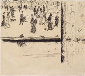 Boulevard des Batignolles, cca 1896-8 (štětec a černý inkoust na papíře) od Pierre Bonnard