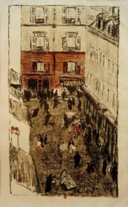 Roh ulice, pohled shora od Pierre Bonnard