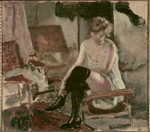 Studie mladé ženy na jejím dlouhém chaiselongue od Pierre Bonnard