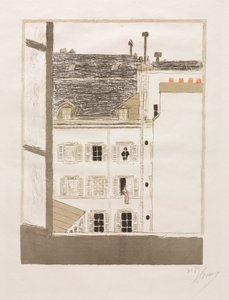Domy ve dvoře od Pierre Bonnard