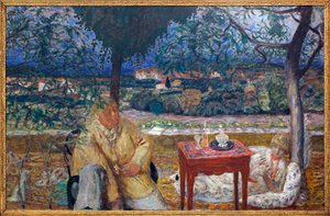 Na zahradě (rozhovor v Provence). S portréty Jozefa Pankiewicze (1866-1940, polský malíř) a Marthe de Meligny (rozené Marie Boursinové od Pierre Bonnard