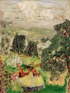 Olivový háj; Krajina s kozami od Pierre Bonnard