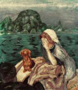 Výlet lodí do Vernonu. paní Bonnardová od Pierre Bonnard