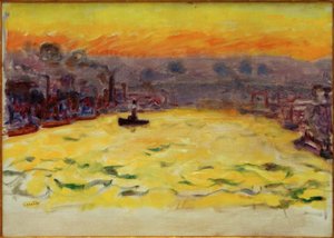 Přístav, zapadající slunce od Pierre Bonnard