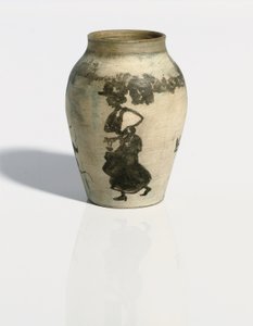 Petit váza: scène de rue, cca 1894-95 (indický inkoust na neglazované malované porcelánové balusterové váze) od Pierre Bonnard
