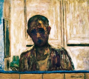Autoportrét v zrcadle na holení od Pierre Bonnard
