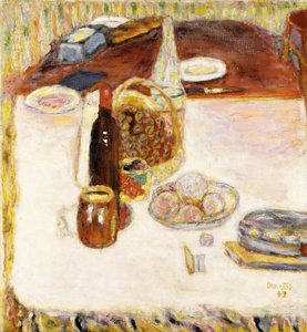 Zátiší s lahví červeného vína od Pierre Bonnard