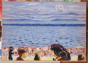 Pláž, Modré moře, kolem roku 1930 od Pierre Bonnard