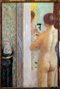 Záchod Žena nahá zezadu. Obraz Pierra Bonnarda (1867-1947) 1908 Ne. 1,19 x 0,79 m. Paříž, Musee d