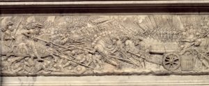 Bitva u Marignanu v roce 1515. Hrob srdce francouzského krále Francoise I. (1494-1547): Nízký reliéf od Pierra Bontempse (asi 1507-1568)