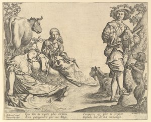 Hráč na dudy, 1610-50. od Pierre Brebiette
