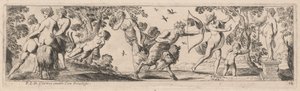 Satyr a Merkur Střelba na sochu od Pierre Brebiette