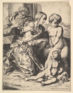 Panna klečící před Kristem, 1610-42. od Pierre Brebiette