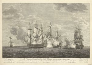 Útok anglické lodi na tři francouzské lodě u St. Eustatius, 1758