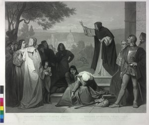 1493 Savonarolova homilie ve Florencii od Pierre Cottin