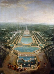 Celkový pohled na zámek a zahrady u Marly, kolem roku 1724