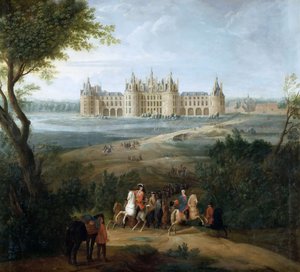 Pohled na château de Chambord, z parku