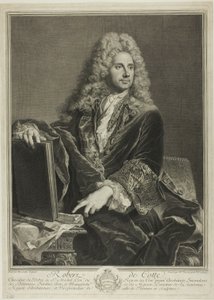 Portrét Roberta de Cotte od Pierre Drevet