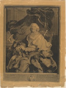 André Hercules, kardinál z Fleury od Pierre Drevet, after Hyacinthe Rigaud