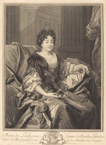 Marie z Laubespine od Pierre Drevet after Nicolas de Largillierre