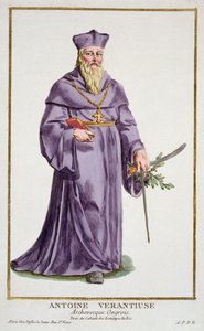 Anthony Verantiuse z „Receuil des Estampes, Representant des Rangs et les Dignites, podle Kostýmu všech existujících národů“, vydaného roku 1780 (ručně kolorovaná rytina) od Pierre Duflos