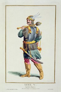 Leel V z „Recueil des Estampes, Representant les Rangs et les Dignites, podle Kostýmu všech existujících národů“, vydaného roku 1780 (ručně kolorovaná rytina) od Pierre Duflos