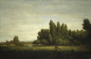 Louka ohraničená stromy, ca. 1845. od Pierre Etienne Theodore Rousseau
