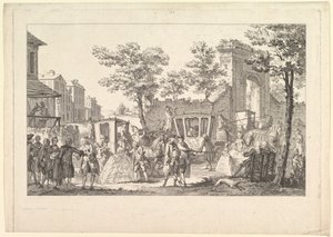 Tableau des portraits a la Mode Plate of Fashion Portraits, 1760-61. od Pierre Francois Courtois