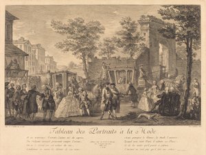 Tabulka módních portrétů od Pierre Francois Courtois after Augustin de Saint Aubin