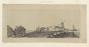 Krajina s dřevěným mostem a mlýnem Recueil de quatre-vingt-cinq estampes originales (název série) od Pierre François Basan (workshop of)