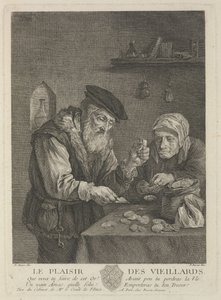 Radosti stáří podle obrazu Davida Tenierse mladšího, polovina 18. stol.