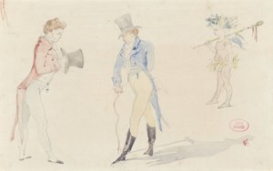 Lehký skicák se dvěma setkáními dandies a baletní amour od Pierre François Eugène Giraud