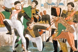 Napoleon I. zraněn v Ratisbonne (1809) od Pierre Gautherot
