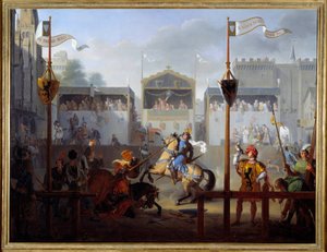 Turnaj ve 14. století. Obraz Pierre Henri Revoil (1776-1842)