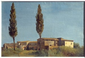 U Villa Farnese dva topoly. Obraz Pierra Henriho De Valenciennese (1750-1819) od Pierre Henri de Valenciennes
