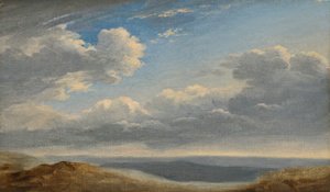 Studie mraků nad římskou Campagna c.1782-85 (olej na papíře na kartonu) od Pierre Henri de Valenciennes