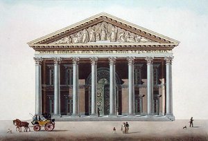 Palais Academique v Gentu, z „Výběr z nejvýznačnějších památek, budov a domů Nizozemského království“ od Pierra Jacquese Goetghebuera, vyryto L. Roelandtem, vydáno 1827 (akvatinta)