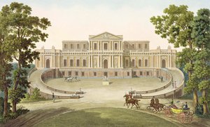 Pavilon of Haarlem, z „Výběr z nejvýznačnějších památek, budov a domů Nizozemského království“ od Pierra Jacquese Goetghebuera, vydáno 1827 (akvatinta)