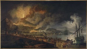 Erupce Vesuvu z Portici, cca 1767.