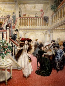 Dobrý čas: “Skvělá kavárna”. Obraz signovaný P. Poitevin (pravděpodobně Pierre-Jean Poitevin od Pierre Jean Poitevin