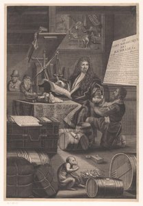 Zlatá stupnice s doprovodným varováním o nebezpečí bohatství od Pierre Landry (attributed to)