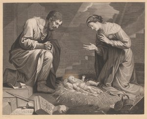Marie a Josef v klanění Ježíšku od Pierre Landry