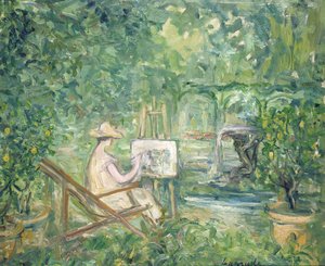 Žena malující v krajině, 1900-10