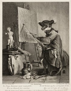Malíř opice od Pierre Louis de Surugue